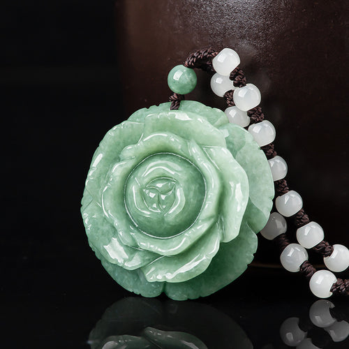 Natural Jade Pendant Flower Jadeite Pendant