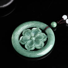 Natural Jade Pendant Flower Jadeite Pendant