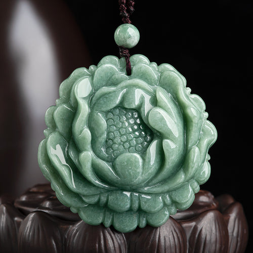 Natural Jade Pendant Flower Jadeite Pendant