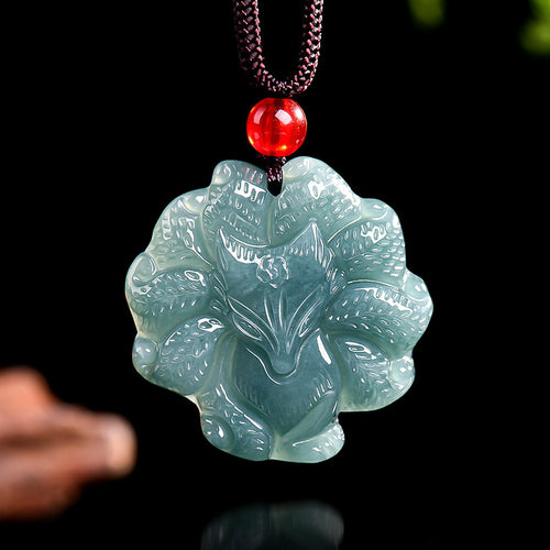 Natural Jade Pendant Fox Jadeite Pendant