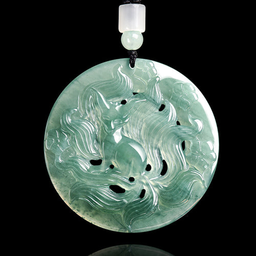 Natural Jade Pendant Fox Jadeite Pendant
