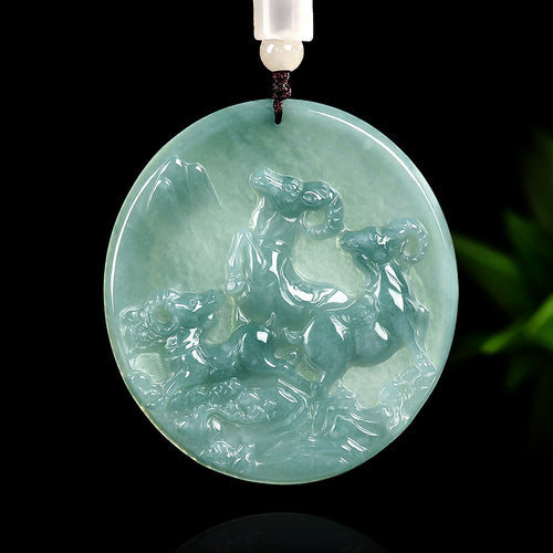 Natural Jade Pendant Goat Jadeite Pendant
