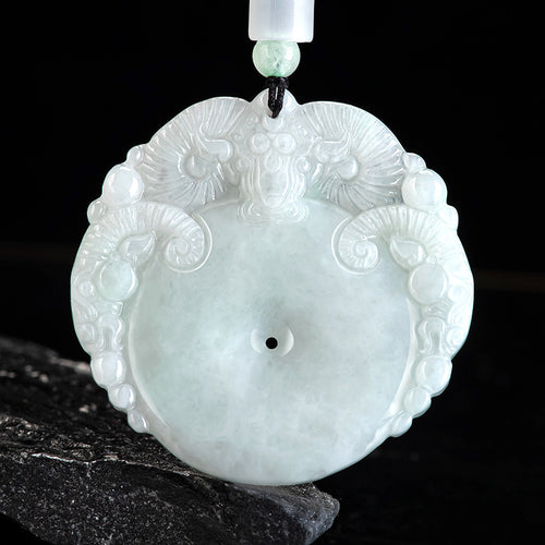Natural Jade Pendant Goat Jadeite Pendant