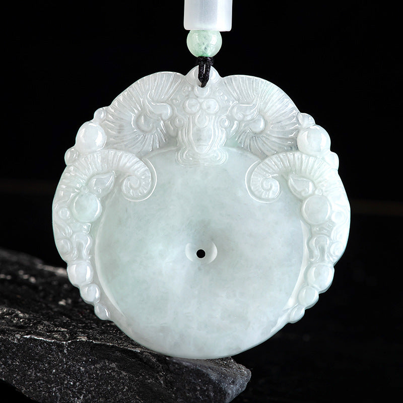 Natural Jade Pendant Goat Jadeite Pendant