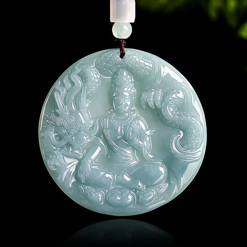 Natural Jade Pendant Guanyin Jadeite Pendant
