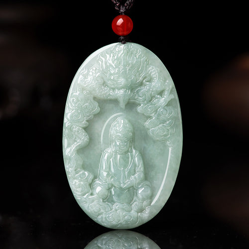 Natural Jade Pendant Guanyin Jadeite Pendant
