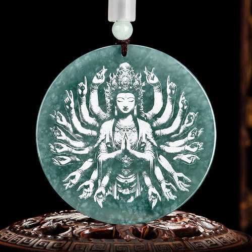 Natural Jade Pendant Guanyin Jadeite Pendant