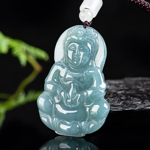 Natural Jade Pendant Guanyin Jadeite Pendant