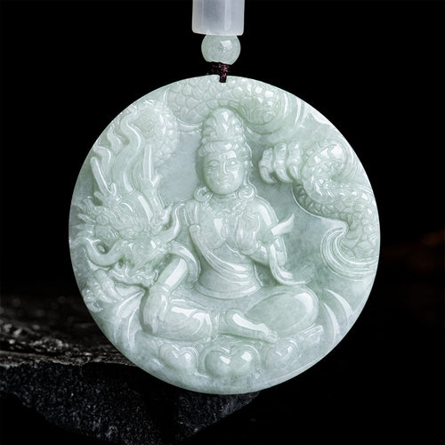 Natural Jade Pendant Guanyin Jadeite Pendant