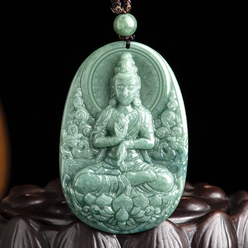 Natural Jade Pendant Guanyin Jadeite Pendant