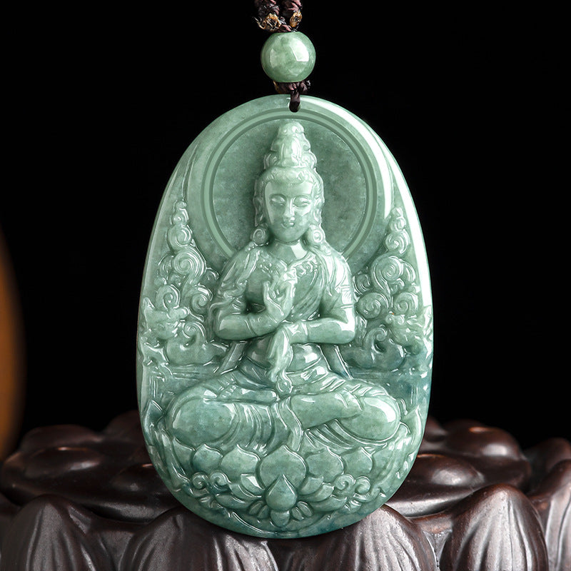 Natural Jade Pendant Guanyin Jadeite Pendant