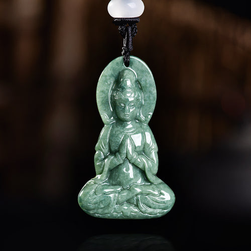 Natural Jade Pendant Guanyin Jadeite Pendant