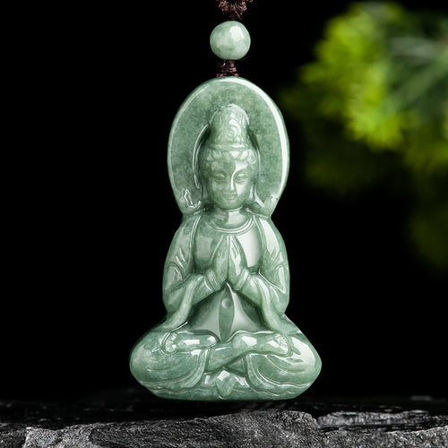 Natural Jade Pendant Guanyin Jadeite Pendant