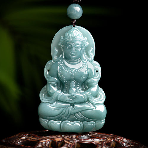 Natural Jade Pendant Guanyin Jadeite Pendant