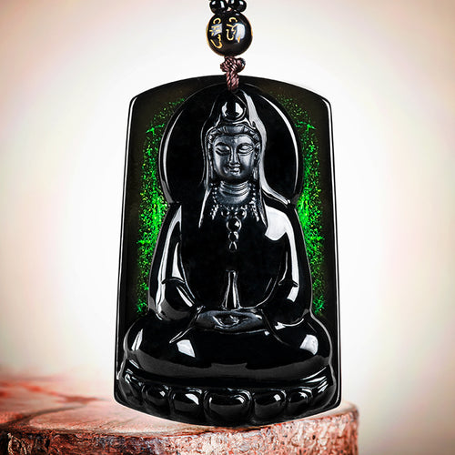 Natural Jade Pendant Guanyin Jadeite Pendant