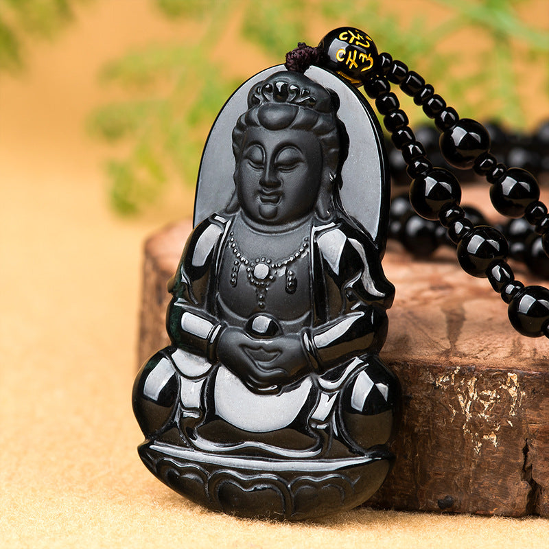 Natural Jade Pendant Guanyin Jadeite Pendant