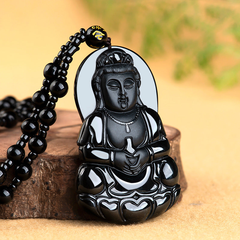 Natural Jade Pendant Guanyin Jadeite Pendant