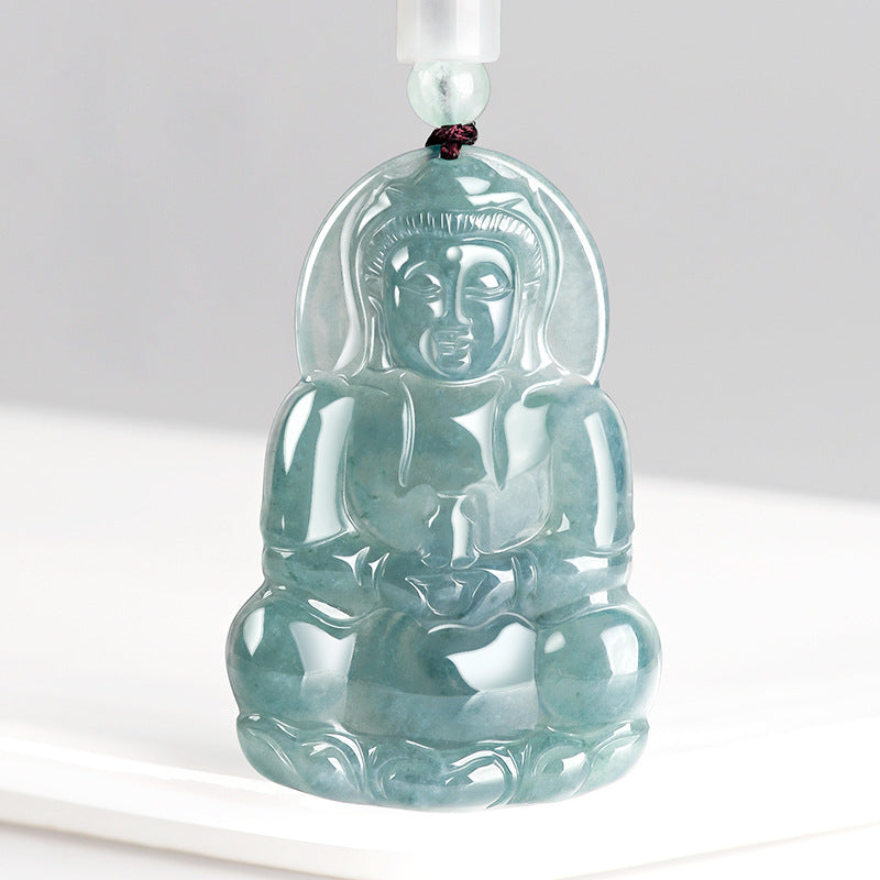 Natural Jade Pendant Guanyin Jadeite Pendant