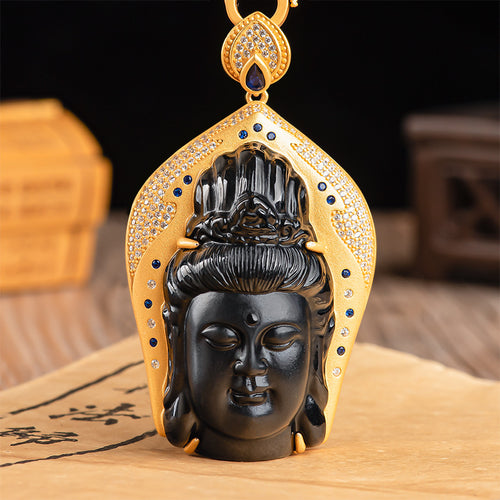 Natural Jade Pendant Guanyin Jadeite Pendant