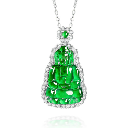 Natural Jade Pendant Guanyin Jadeite Pendant