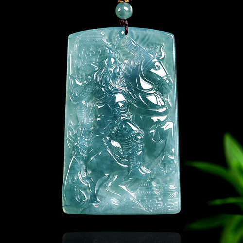 Natural Jade Pendant Guanyu Dragon Jadeite Pendant