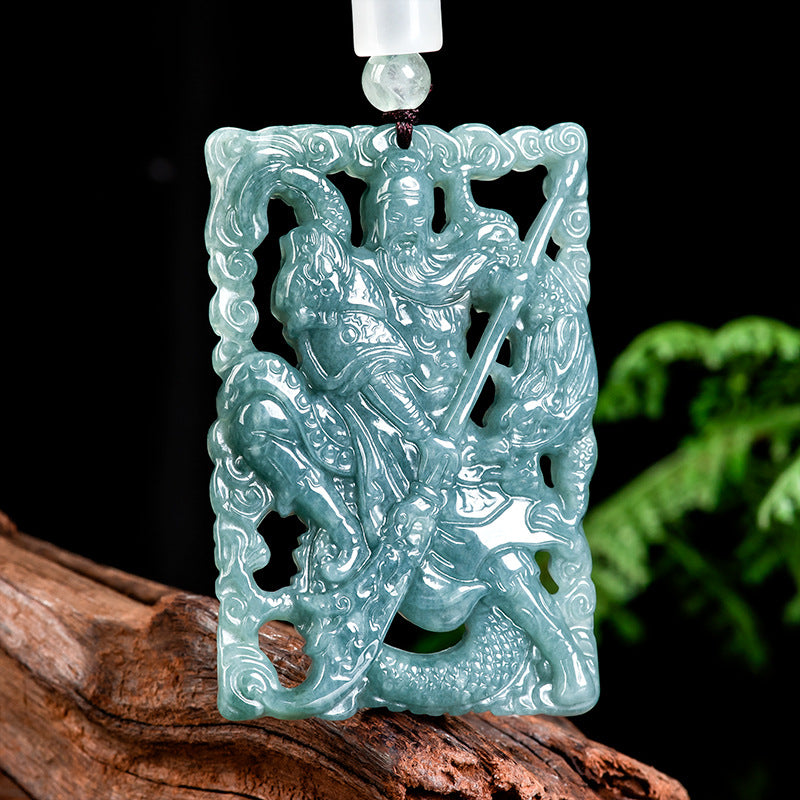 Natural Jade Pendant Guanyu Jadeite Pendant
