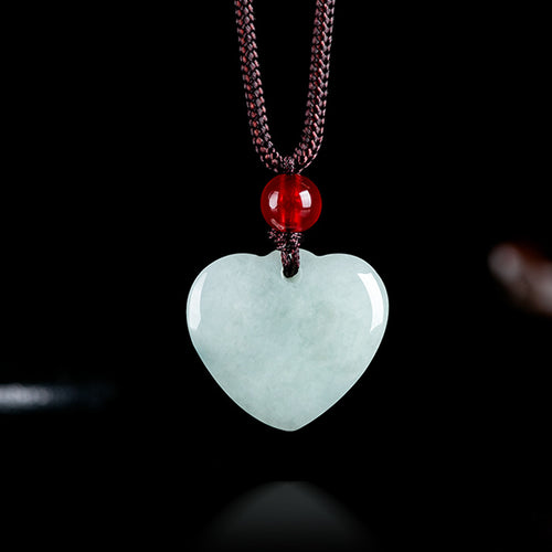 Natural Jade Pendant Heart Jadeite Pendant