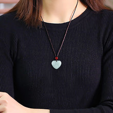 Natural Jade Pendant Heart Jadeite Pendant