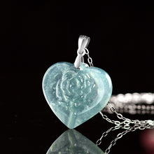 Natural Jade Pendant Heart Silver Jadeite Pendant