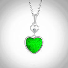 Natural Jade Pendant Heart Silver Jadeite Pendant