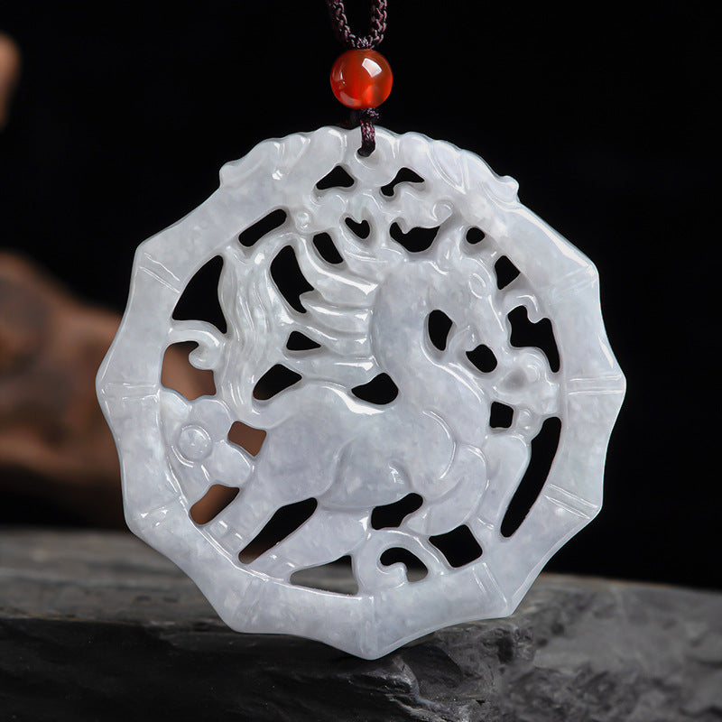 Natural Jade Pendant Horse Jadeite Pendant