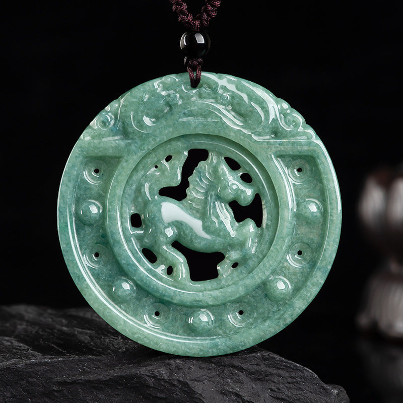 Natural Jade Pendant Horse Jadeite Pendant