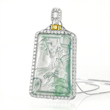 Natural Jade Pendant Landscape Jadeite Pendant