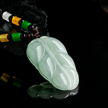 Natural Jade Pendant Leaf Jadeite Pendant
