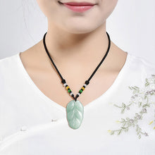 Natural Jade Pendant Leaf Jadeite Pendant