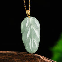 Natural Jade Pendant Leaf Jadeite Pendant