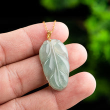 Natural Jade Pendant Leaf Jadeite Pendant