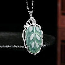 Natural Jade Pendant Leaf Jadeite Pendant