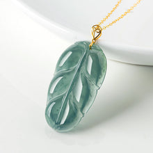 Natural Jade Pendant Leaf Jadeite Pendant