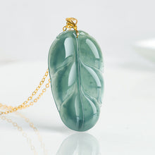 Natural Jade Pendant Leaf Jadeite Pendant