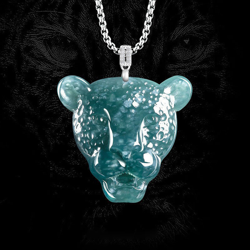Natural Jade Pendant Leopard Jadeite Pendant