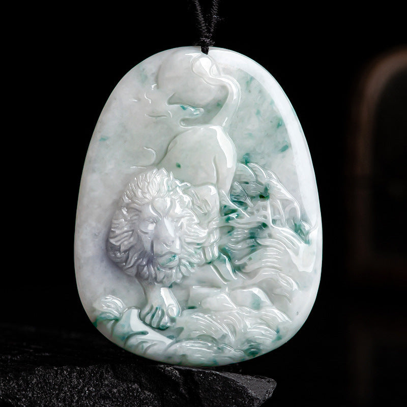 Natural Jade Pendant Lion Jadeite Pendant