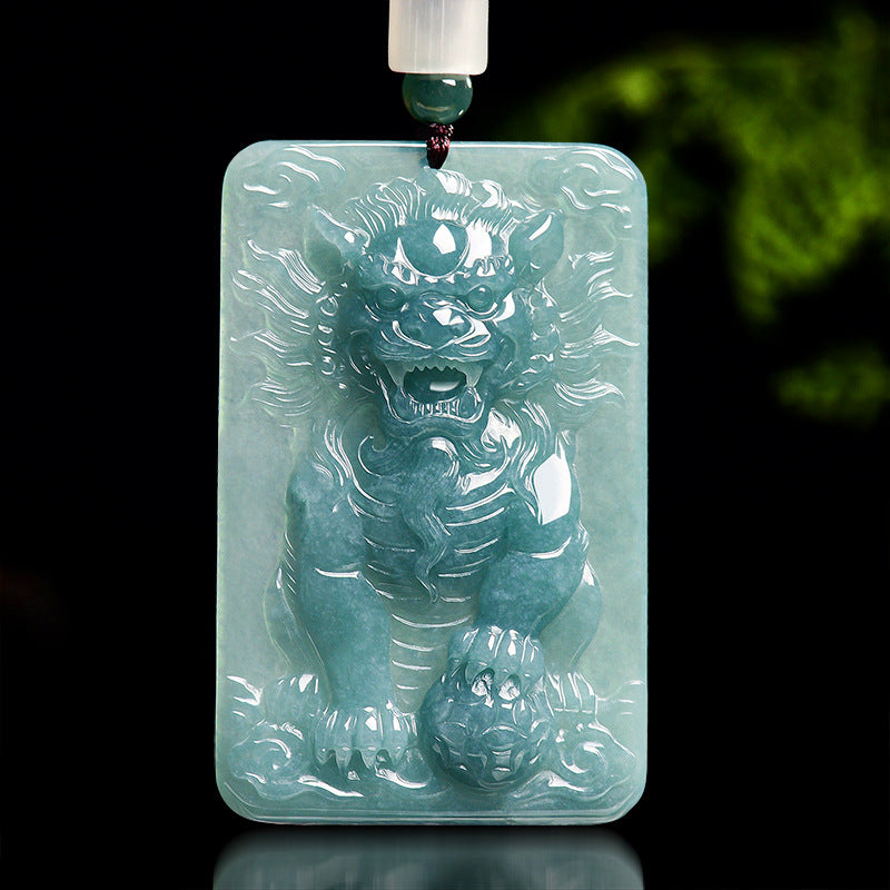 Natural Jade Pendant Lion Jadeite Pendant