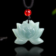Natural Jade Pendant Lotus Jadeite Pendant
