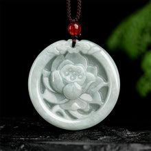 Natural Jade Pendant Lotus Jadeite Pendant