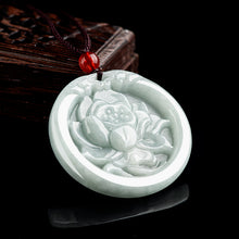 Natural Jade Pendant Lotus Jadeite Pendant