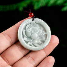 Natural Jade Pendant Lotus Jadeite Pendant