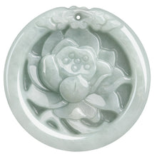 Natural Jade Pendant Lotus Jadeite Pendant