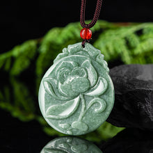 Natural Jade Pendant Lotus Jadeite Pendant
