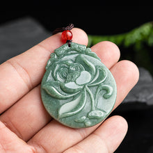 Natural Jade Pendant Lotus Jadeite Pendant